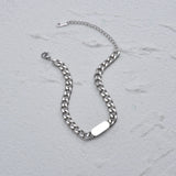 Uzone Engraved Name Bracelets Personalised for Couple Cuban Thick Chain