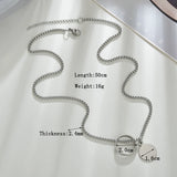 Uzone Stainless Steel Round Pendant Necklace for Women