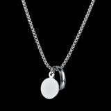 Uzone Stainless Steel Round Pendant Necklace for Women