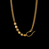 Uzone Beaded Chain Stone Pendant Necklace Christmas Accessories Jewelry Gift