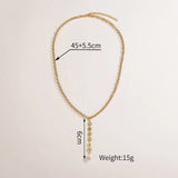 Uzone Beaded Chain Stone Pendant Necklace Christmas Accessories Jewelry Gift