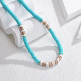 Uzone Colorful Polymer Clay Necklaces Stainless Steel Chain Christmas Gift