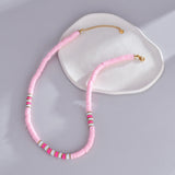 Uzone Colorful Polymer Clay Necklaces Stainless Steel Chain Christmas Gift