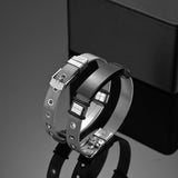 Uzone Punk Name Engrave Logo Text Date Bracelets Stainless Steel Bangle