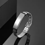 Uzone Punk Name Engrave Logo Text Date Bracelets Stainless Steel Bangle