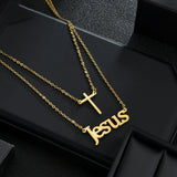 Uzone Personalized Name Necklace Stainless Steel Chain Zircon Heart Pendant