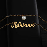 Uzone Personalized Name Necklace Stainless Steel Chain Zircon Heart Pendant