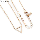 Geometric Triangle Necklace Stainless Steel Minimalist Jewelry