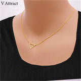 Geometric Triangle Necklace Stainless Steel Minimalist Jewelry