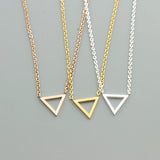 Geometric Triangle Necklace Stainless Steel Minimalist Jewelry