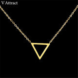 Geometric Triangle Necklace Stainless Steel Minimalist Jewelry
