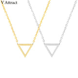 Geometric Triangle Necklace Stainless Steel Minimalist Jewelry