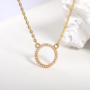 10pcs CZ Open Circle Necklaces Women Minimalism Round Charm Choker