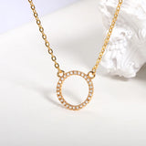 10pcs CZ Open Circle Necklaces Women Minimalism Round Charm Choker