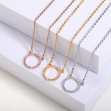 10pcs CZ Open Circle Necklaces Women Minimalism Round Charm Choker