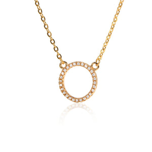 10pcs CZ Open Circle Necklaces Women Minimalism Round Charm Choker