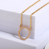 10pcs CZ Open Circle Necklaces Women Minimalism Round Charm Choker