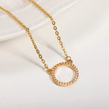 10pcs CZ Open Circle Necklaces Women Minimalism Round Charm Choker