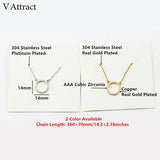 10pcs CZ Open Circle Necklaces Women Minimalism Round Charm Choker