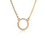10pcs CZ Open Circle Necklaces Women Minimalism Round Charm Choker