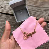 Personalized Name Necklace Women BFF Jewelry Cursive Crown Choker Femme