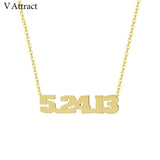 Birth Year Choker Personalized Number Necklace Women Men Jewelry Stainless Steel
