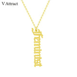 Personalized Name Necklace Choker Old English Charm Plate Masculino