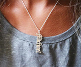 Personalized Name Necklace Choker Old English Charm Plate Masculino