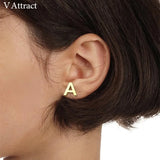 Personalized Initial Earrings Number Stud Alphabet Letter Studs