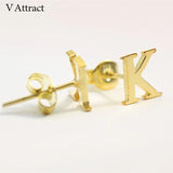 Personalized Initial Earrings Number Stud Alphabet Letter Studs