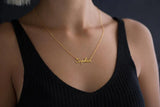 Personalized Name Necklace Bridesmaid Gift Rose Chain Choker