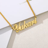 Personalized Name Necklace Women Stainless Steel Cursive Custom Jewelry