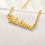 Personalized Name Necklace Women Stainless Steel Cursive Custom Jewelry