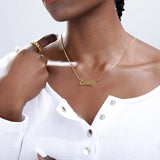 Personalized Name Necklace Women Stainless Steel Cursive Custom Jewelry