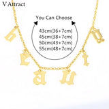 Gothic Choker Old English Name Necklace Personalized Number Nameplate Col...