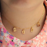 Gothic Choker Old English Name Necklace Personalized Number Nameplate Col...