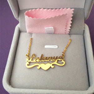 Heart Pendant Personalized Name Necklace for Women Men Jewelry Choker Gift