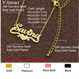 Heart Pendant Personalized Name Necklace for Women Men Jewelry Choker Gift