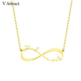 Infinity Nameplate Choker Personalized Arabic Name Hebrew Necklace