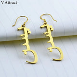 Personalized Arabic Name Drop Earrings Boho Jewelry