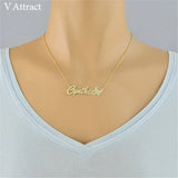 Nameplate Jewelry Personalized Necklace Women Men Gift Charm Collier