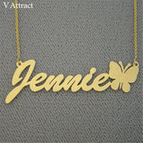 Nameplate Jewelry Personalized Necklace Women Men Gift Charm Collier