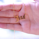 Old English Personalized Name Necklace For Women Choker Stainless Steel
