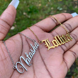 Old English Personalized Name Necklace For Women Choker Stainless Steel