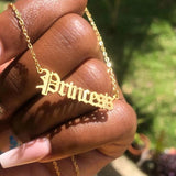 Old English Personalized Name Necklace For Women Choker Stainless Steel