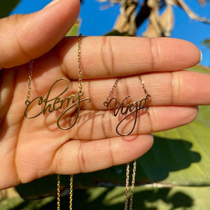 Custom Name Necklace Cursive Nameplate Choker