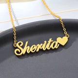 Personalized Name Necklace Heart Choker Chain Nameplate Gift Wedding Jewelry