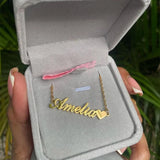 Personalized Name Necklace Heart Choker Chain Nameplate Gift Wedding Jewelry