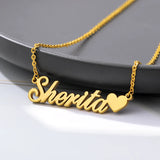 Personalized Name Necklace Heart Choker Chain Nameplate Gift Wedding Jewelry
