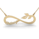 Custom BFF Name Necklace Infinity Leaf Pendant Choker
